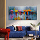 Rainy Urban Street Wall Art Canvas Office Home Room Framed 120x60cm