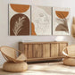 3pcs Modern Geometric Art Abstract White Leaf Wall Art Set Canvas Framed 40x60cm - High Quality Print 100% Australian Made Wall Canvas Ready to Hang