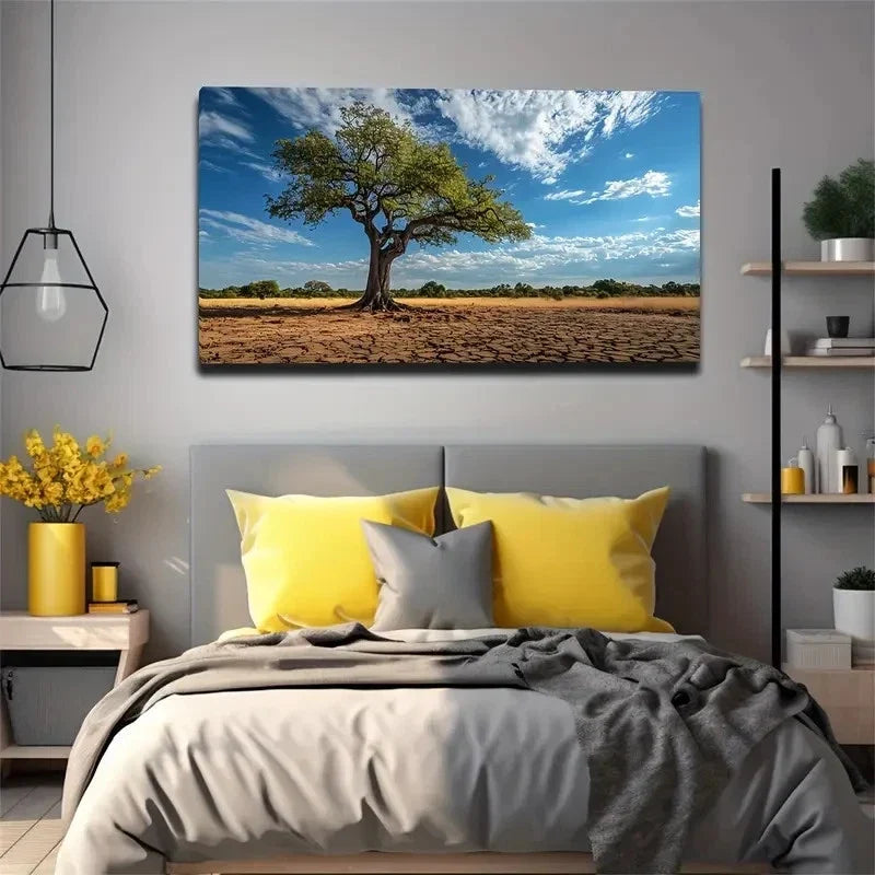 Big Tree Growing Wall Art canvas office home room framed 120x60cm