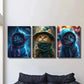 3pcs Cute Cat art Wearing Clothes Wall Art Set Canvas Framed 40x60cm - High Quality Print 100% Australian Made Wall Canvas Ready to Hang