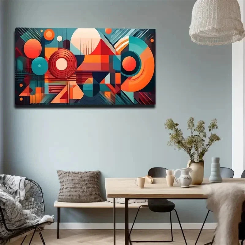 Abstract Geometric Figures Wall Art Canvas Office Home Room Framed 120x60cm