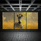 3pcs Zebra Animal Nature Yellow Grasses Metal Print Ready to Hang Art