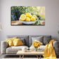 Herb Bowl Lemon Sunlit Décor Wall Art Canvas Office Home Room Framed 120x60cm