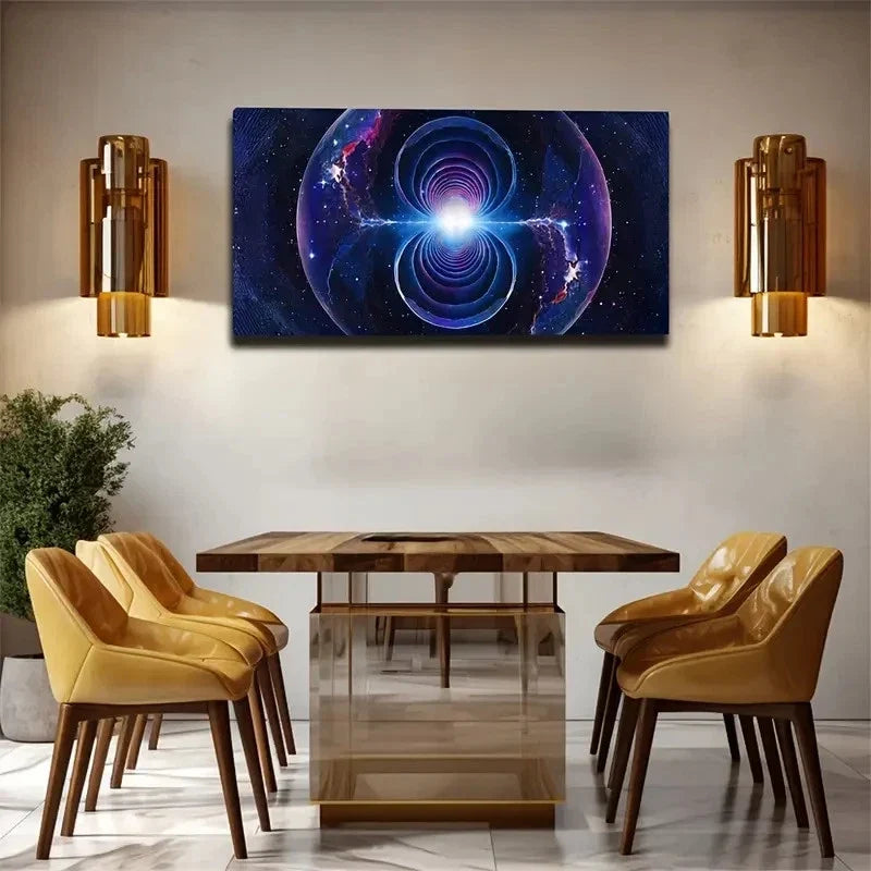 Mysterious Space Events Planet Wall Art Canvas Office Home Room Framed 120x60cm