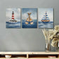 3pcs Lighthouse Sailboat & Oars Ocean Metal Print Ready to Hang Art