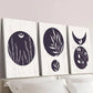 3pcs Modern Abstract Moon Leaves Decoration Wall Art Set Canvas Framed 40x60cm - High Quality Print 100% Australian Made Wall Canvas Ready to Hang