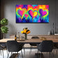 Colorful Love Pattern Heart Wall Art Canvas Office Home Room Framed 120x60cm