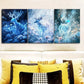 3pcs Luxurious, Deer with Ice-blue, Metal Print Ready to Hang Art
