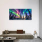 Colorful Aurora Forest Wall Art Canvas Office Home Room Framed 80x45cm