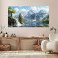 Snowy Peaks Mountain Lake wall canvas office home room framed 120x60cm