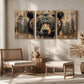 3pcs Grizzly Bear Wildlife Farmhouse Metal Print Ready to Hang Art