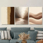 3pcs Beige, Brown & Gray Triptych Metal Print Ready to Hang Art