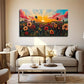 Wildflowers And Sunset Fields Wall Art Canvas Office Home Room Framed 120x60cm