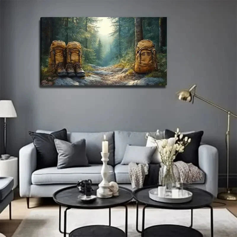 Backpack Forest Perfect Wall Art Canvas Office Home Room Framed 120x60cm