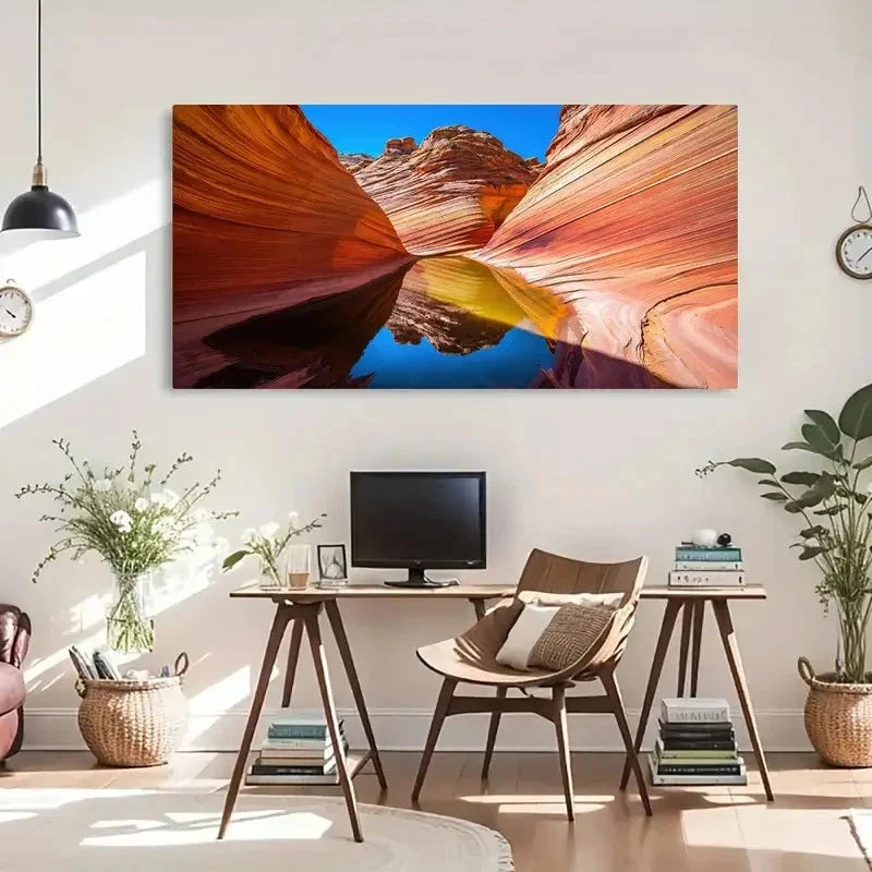 National Park Crag Clouds Wall Art Canvas Office Home Room Framed 120x60cm