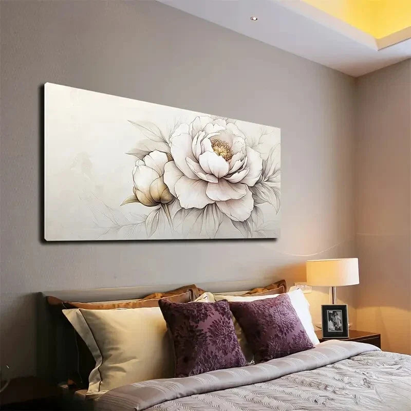 Elegant Ink Wash Style Wall Art canvas office home room framed 120x60cm