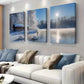 3pcs  calm charm Winter Swan Lake Wrapped Wall Art Set Canvas Framed 40x60cm - High Quality Print 100% Australian Made Wall Canvas Ready to Hang