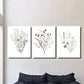 3pcs Vibrant Red Orange Wildflower Designs Wall Art Set Canvas Framed 40x60cm - High Quality Print 100% Australian Made Wall Canvas Ready to Hang