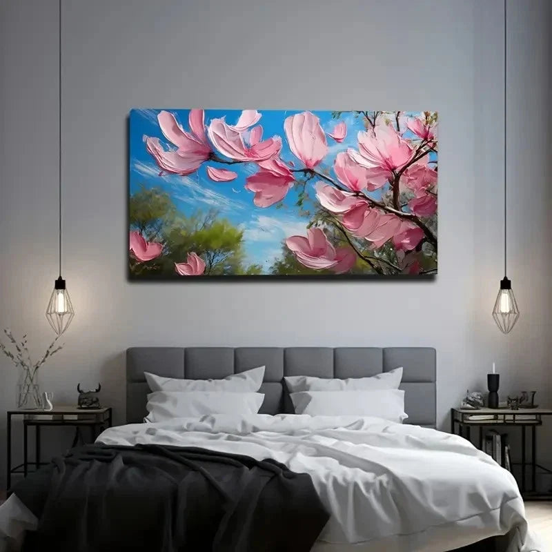 Petals Falling With The Wind Wall Art Canvas Office Home Room Framed 80x45cm