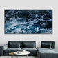 Splashing Water Texture Wall Art Canvas Office Home Room Framed 80x45cm