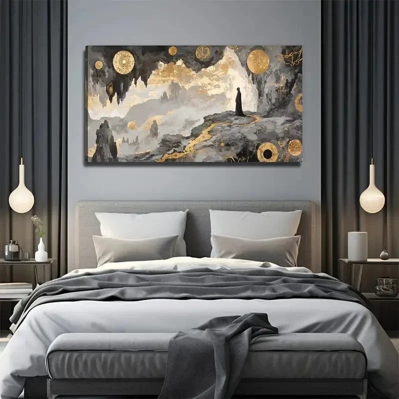Man In The World Of Exotic Wall Art Canvas Office Home Room Framed 80x45cm