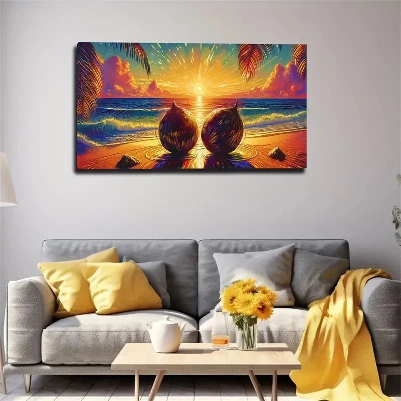 Interesting Coconuts Wall Art Canvas Office Home Room Framed 120x60cm