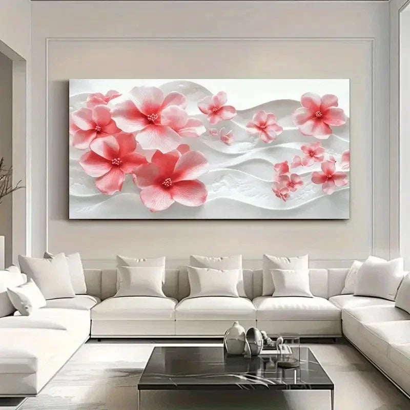 Three-Dimensional Pink Peach Wall Art Canvas Office Home Room Framed 120x60cm