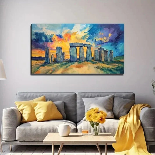 Stonehenge Amazing Perfect Wall Art Canvas Office Home Room Framed 120x60cm