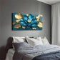 Lotus Petals And Golden Leaves Wall Art Canvas Office Home Room Framed 120x60cm