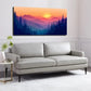 Vibrant Sunset Mountain Wall Art canvas office home room framed 120x60cm