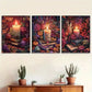 3pcs vibrant blossoming flowers Autumn-themed Wall Art Set Canvas Framed 40x60cm - High Quality Print 100% Australian Made Wall Canvas Ready to Hang