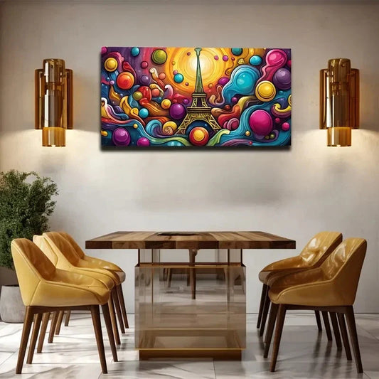 Abstract Cityscape Balloons Wall Art Canvas Office Home Room Framed 80x45cm