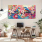 Cartoon Dancers Vibrant Spring Wall Art Canvas Office Home Room Framed 120x60cm