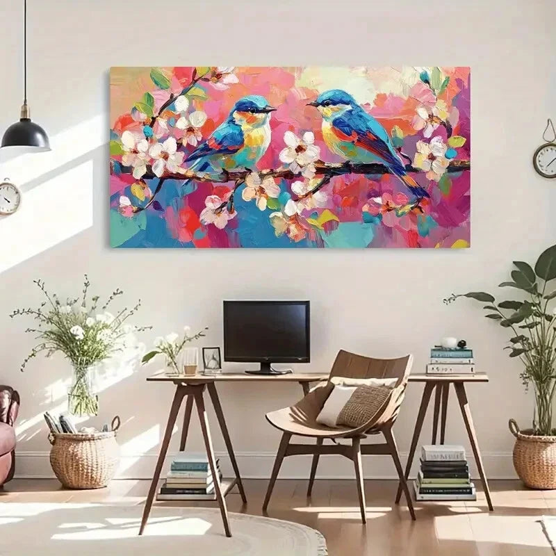 Cartoon Dancers Vibrant Spring Wall Art Canvas Office Home Room Framed 120x60cm