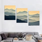 3pcs Layered Foggy Mountain Range Design Wall Art Set Canvas Framed 40x60cm - High Quality Print 100% Australian Made Wall Canvas Ready to Hang