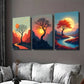 3pcs Vibrant Sunset Trees And Mountain beautiful Wall Art Set Canvas Framed 40x60cm - High Quality Print 100% Australian Made Wall Canvas Ready to Hang