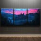 3pcs Castle at Dusk Darkness Night Perfect Wall Art Set Canvas Framed 40x60cm - High Quality Print 100% Australian Made Wall Canvas Ready to Hang
