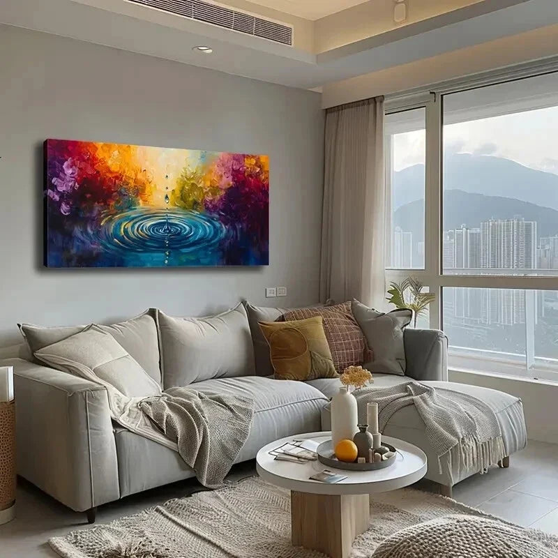Depicting The Ripples Water Wall Art Canvas Office Home Room Framed 120x60cm