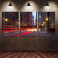 3pcs Street Light Trail Long Traffic Light Pathway Metal Print Ready to Hang Art