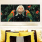 3pcs Colored parrots and girls Metal Print Ready to Hang Art