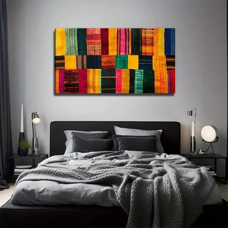 Textile Fabric Suitable Wall Art Canvas Office Home Room Framed 120x60cm