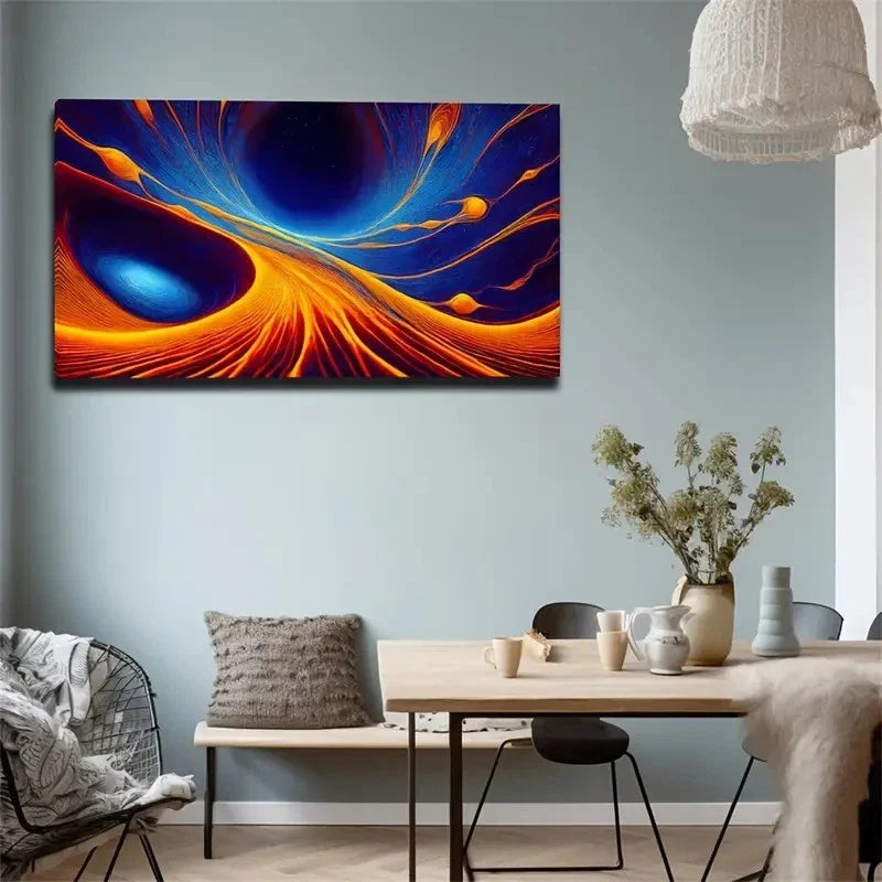 Bohemian Modern Abstract Deep S Wall Art Canvas Office Home Room Framed 120x60cm