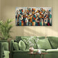 The Geometric Orchestra Wall Art Canvas Office Home Room Framed 120x60cm