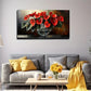Vase Of Red Flowers In Vase Wall Art Canvas Office Home Room Framed 120x60cm