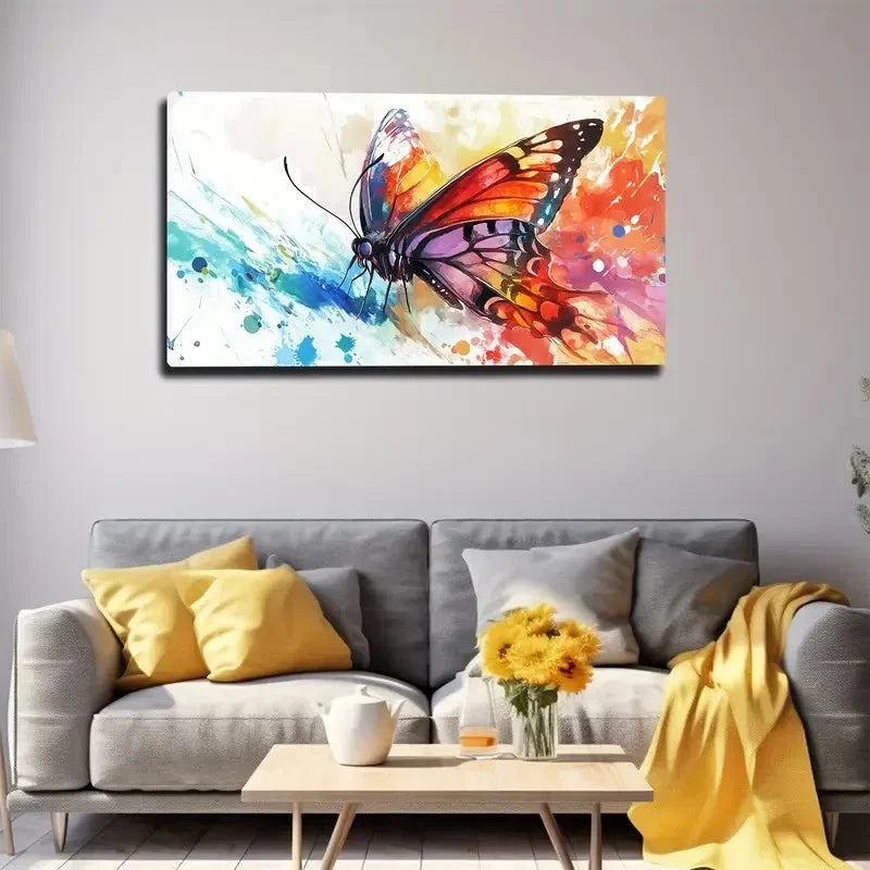 Butterfly Vision Magical Wall Art Canvas Office Home Room Framed 120x60cm