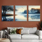 3pcs Abstract Elegant Tranquil Lake Reflection Wall Art Set Canvas Framed 40x60cm - High Quality Print 100% Australian Made Wall Canvas Ready to Hang