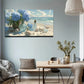 Modern Ocean Shells Soft Blue Wall Art Canvas Office Home Room Framed 80x45cm