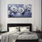 Elegant White Flowers With Dark Wall Art Canvas Office Home Room Framed 120x60cm
