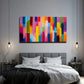 Vibrant Colorful Stripes Wall Art Canvas Office Home Room Framed 80x45cm