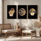 3pcs Neon basketball Nordic style sports Metal Print Ready to Hang Art